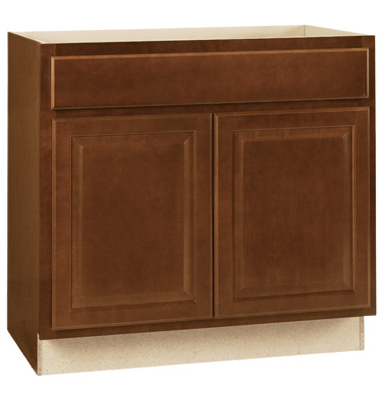 Continental Cabinets® Kitchen Sink Base Cabinet, Assembled, Café Finish, Double-Door, 36 x 34.5 x 24-In.