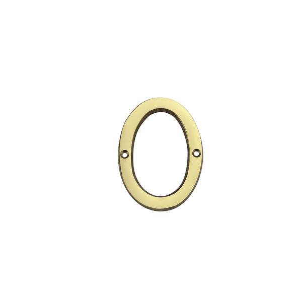 Door Number, #0, House Numbers, 4" Size, Solid Brass