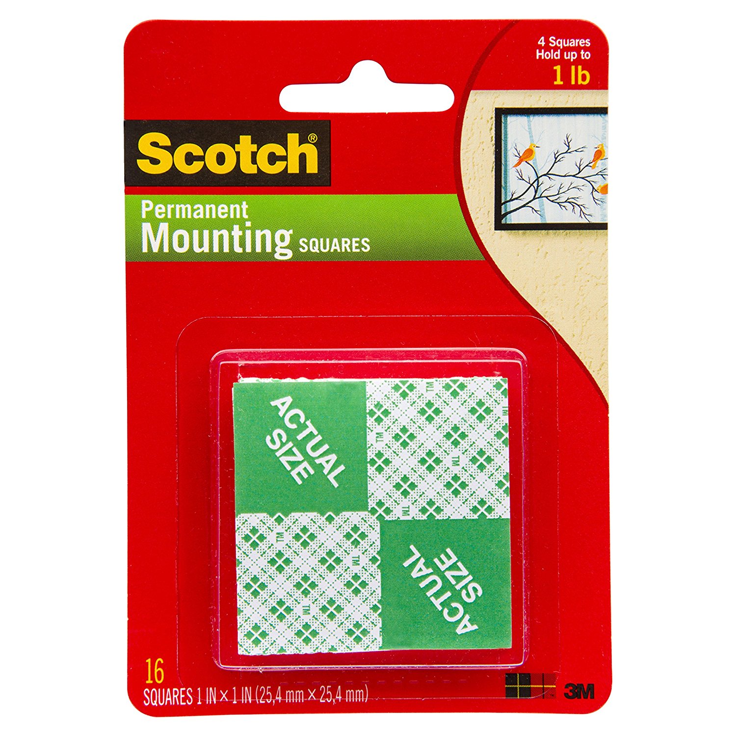 Scotch Removable Heavy-Duty Mounting Squares - 16 count